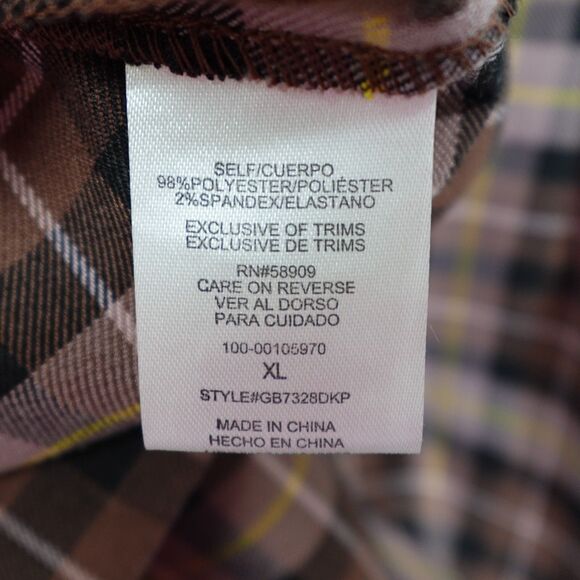 GB Plaid Dress JR. Junior XL Sleeveless Short Brown Plaid Preppy Dark Academia - Picture 11 of 16